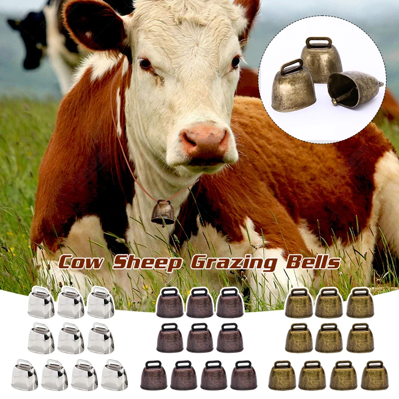 10 Pcs Cow Horse Sheep Grazing Copper Bells Large Thickened Cattle Sheep Antique Bells Animal Prevent The Loss Bells