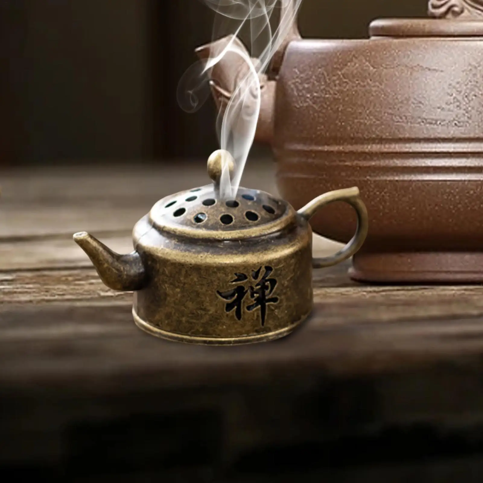1pc Vertical Incense Burner Mini Alloy Hollow Incense Holder Portable Tabletop Ornament Home Aromatherapy Burner Desk Decoration