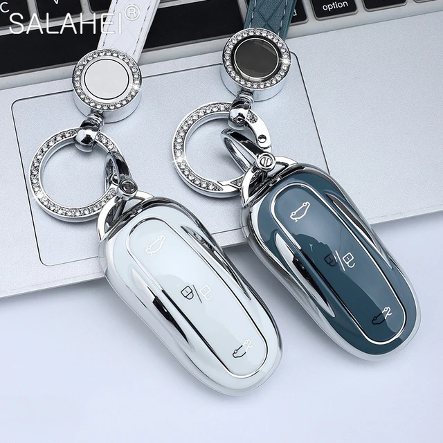 Leather Keychain Soft TPU Car Smart Key Cover Case Fob for Tesla Model X Car  Key Shell Bag Holder Protector Car Accessories - AliExpress