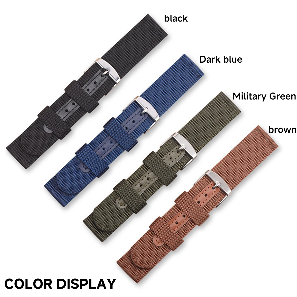 Stylish Nylon Braided Bracelet Strap, Adjustable 18-24mm