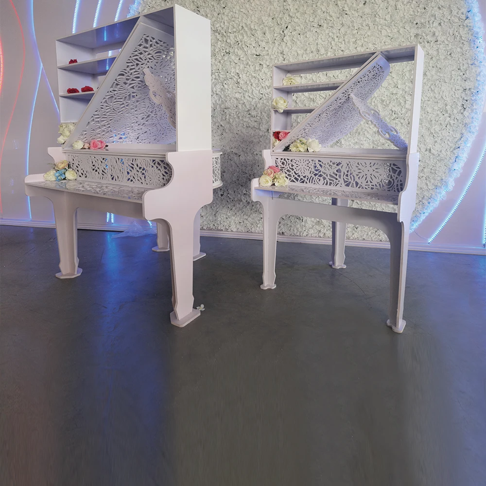 

New Design Self Playing Grand Classic Luxury Furniture Acrylic White Exquisite Caving Piano For Home Decoration