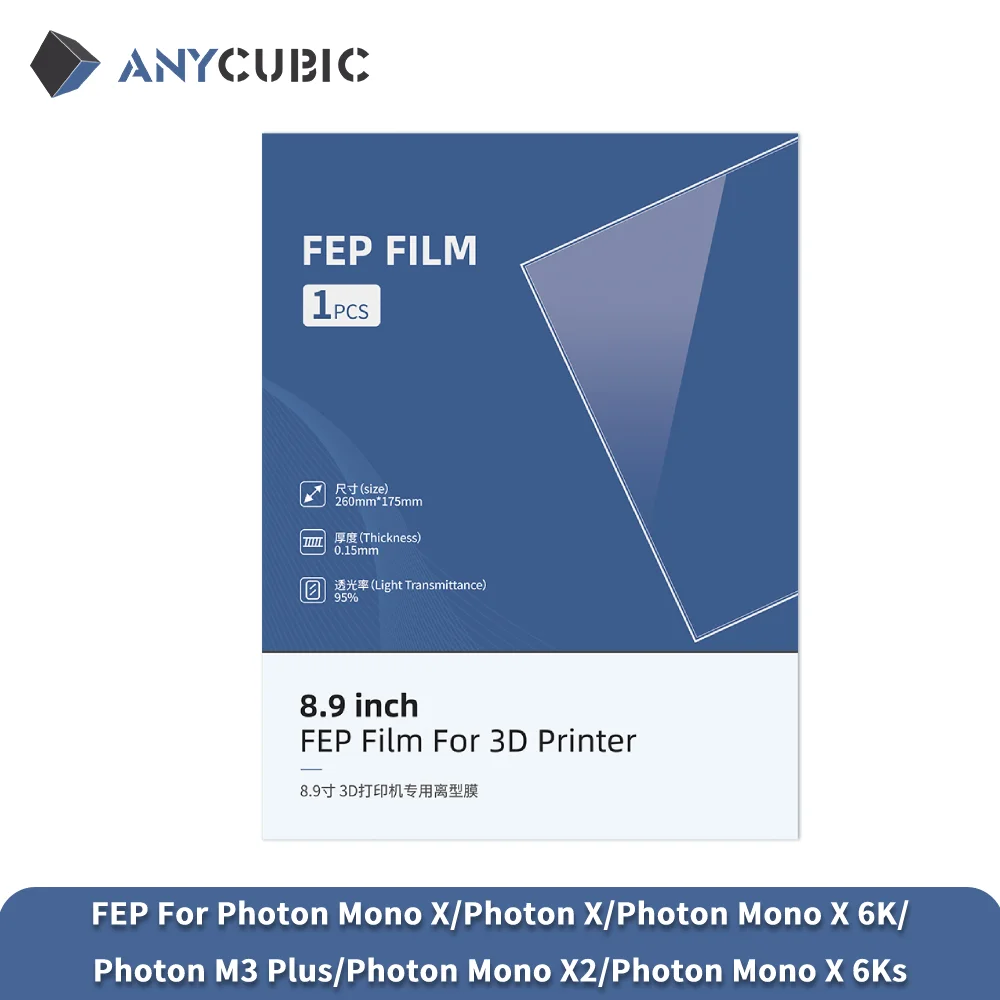 Filme Fep Anycubic para Photon Mono x Photon x Photon Mono x 6k Photon Mono x 6ks Impressora 3d Photon m3 Plus Photon Mono x2