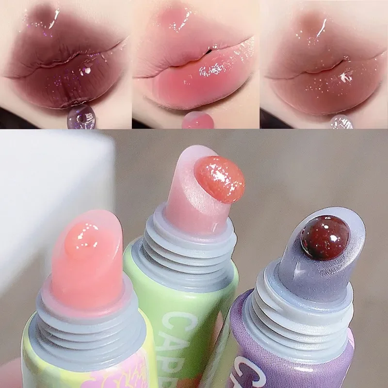 3/1Pcs Crystal Jelly Lip Gloss Peach Pink Lip Oil Moisturizing Nourish