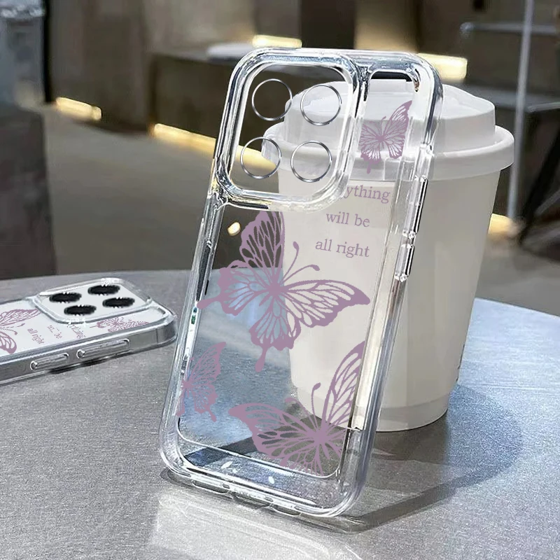 Elegant Hollowed Out Butterfly Clear Phone Case