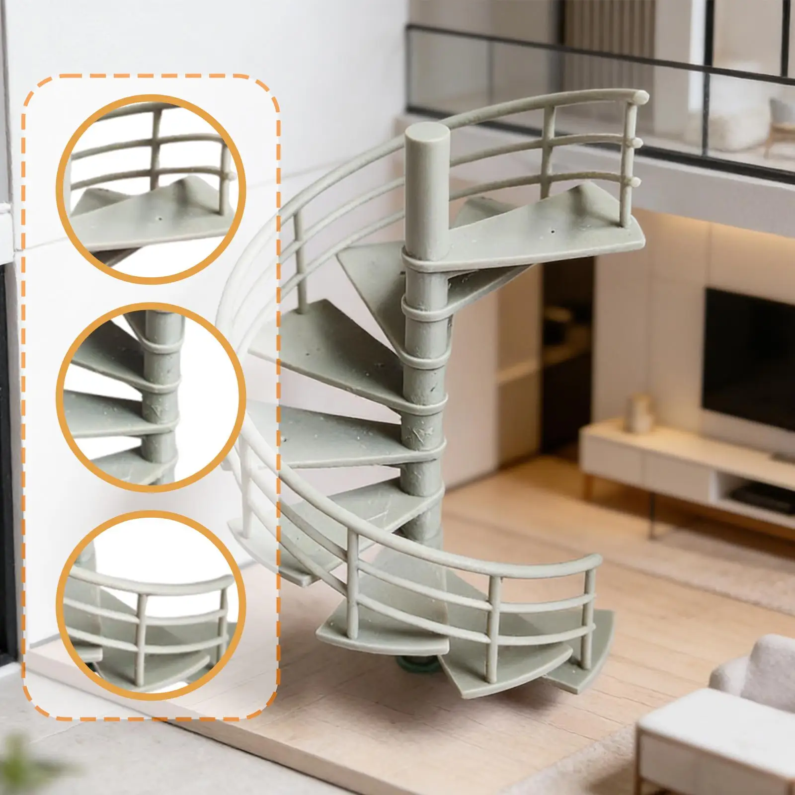 1/64 계단 모델 디스플레이 스탠드 다락방 사다리 미니어처 계단 (마이크로 풍경 홈 데코용)