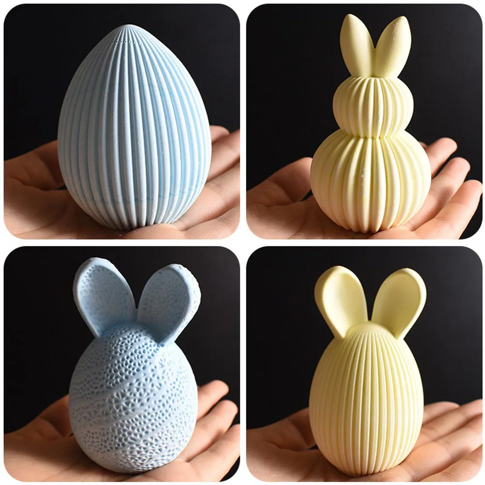 Premium Safe Easter Bunny Egg Shape Silicone Mold DIY Craft for Scented Candle Plaster Non-Toxic Resin Chocolate Making Supplies