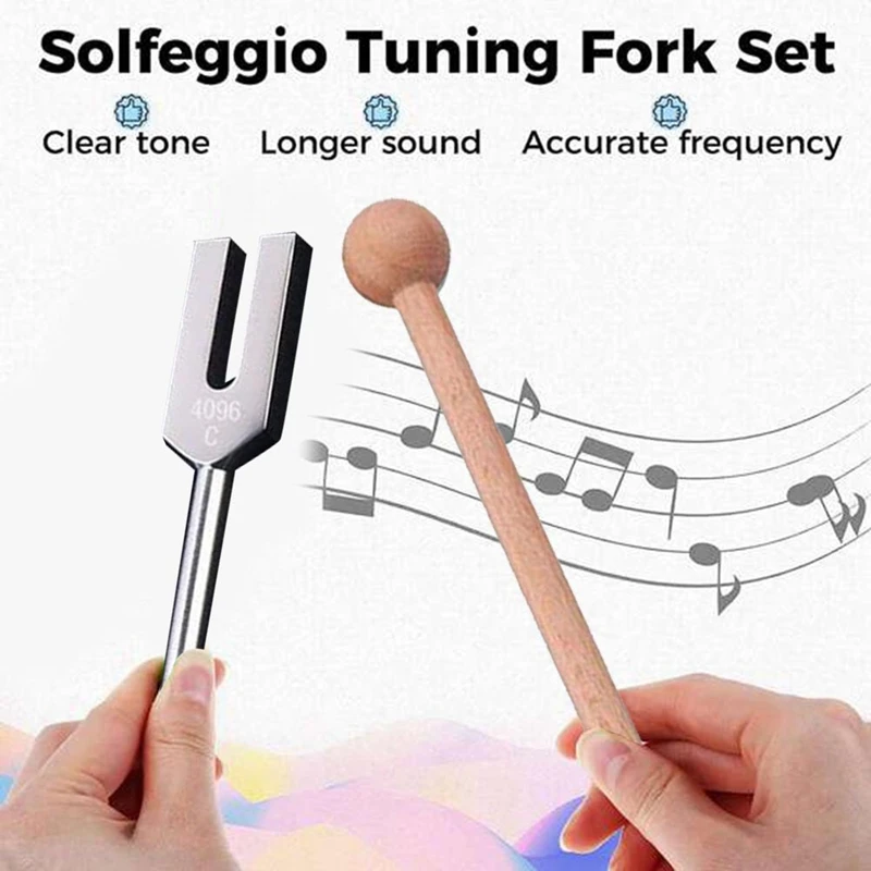 C 4096 HZ Tuning Fork Set Tuning Fork Sound Therapy For Healing Chakra,Keep Body,Mind And Spirit In Perfect Harmony