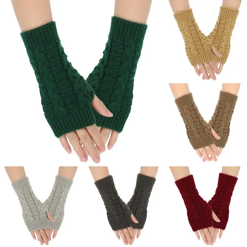 

Winter Wrist Arm Mittens Trendy Knitted Warm Finger Fingerless Gloves Fingerless Ladies Gloves for Women