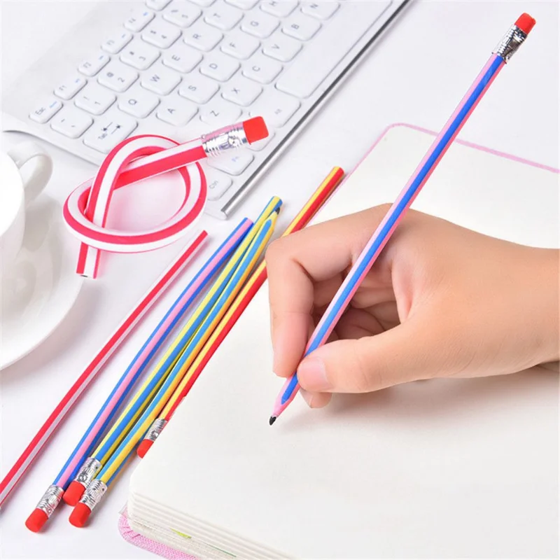 

10pcs Magic Soft Bendable Pencils for Kids Pencil with Eraser Stationery for School Student Writing Drawing Pens School Supplies