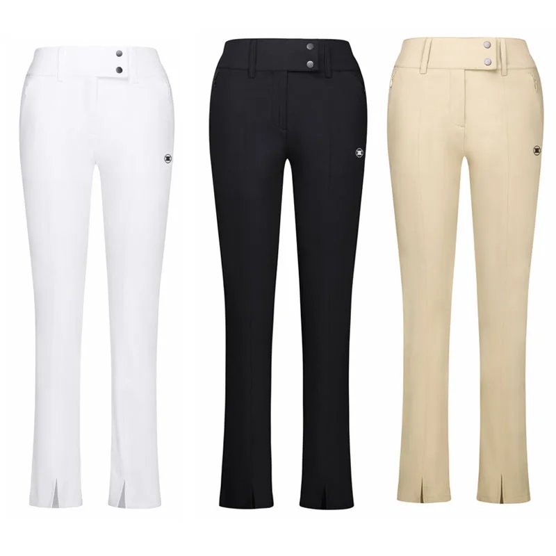 Women Golf Trousers Pants Summer Spring Sports High Elastic Slim Sweatpants Split Design