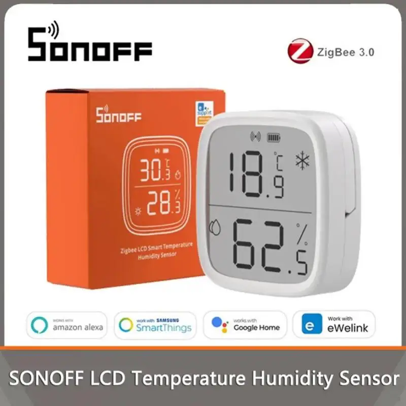 Temperature Humidity Sensor Temperature Humidity Meter 1-10PCS SONOFF SNZB-02D Zigbee LCD Smart