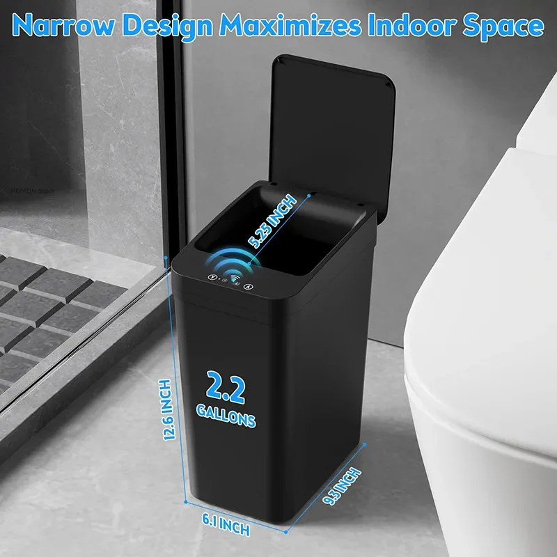 Smart Trash Can 12L Waterproof Automatic Sensor Garbage Can for Bathroom Kitchen Toilet Motion Sensor Trash Smart Home trash can