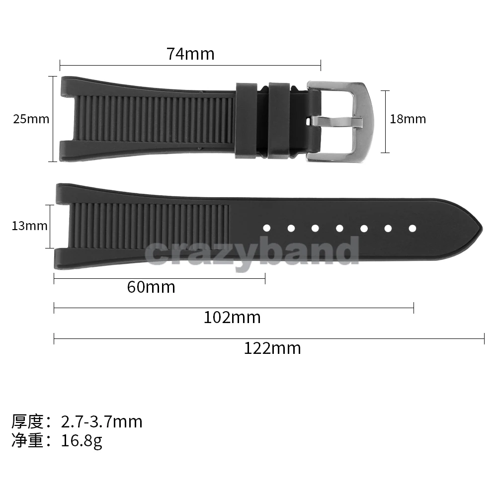Silicone Waterproof Watch Strap, Soft Rubber Band Accessory