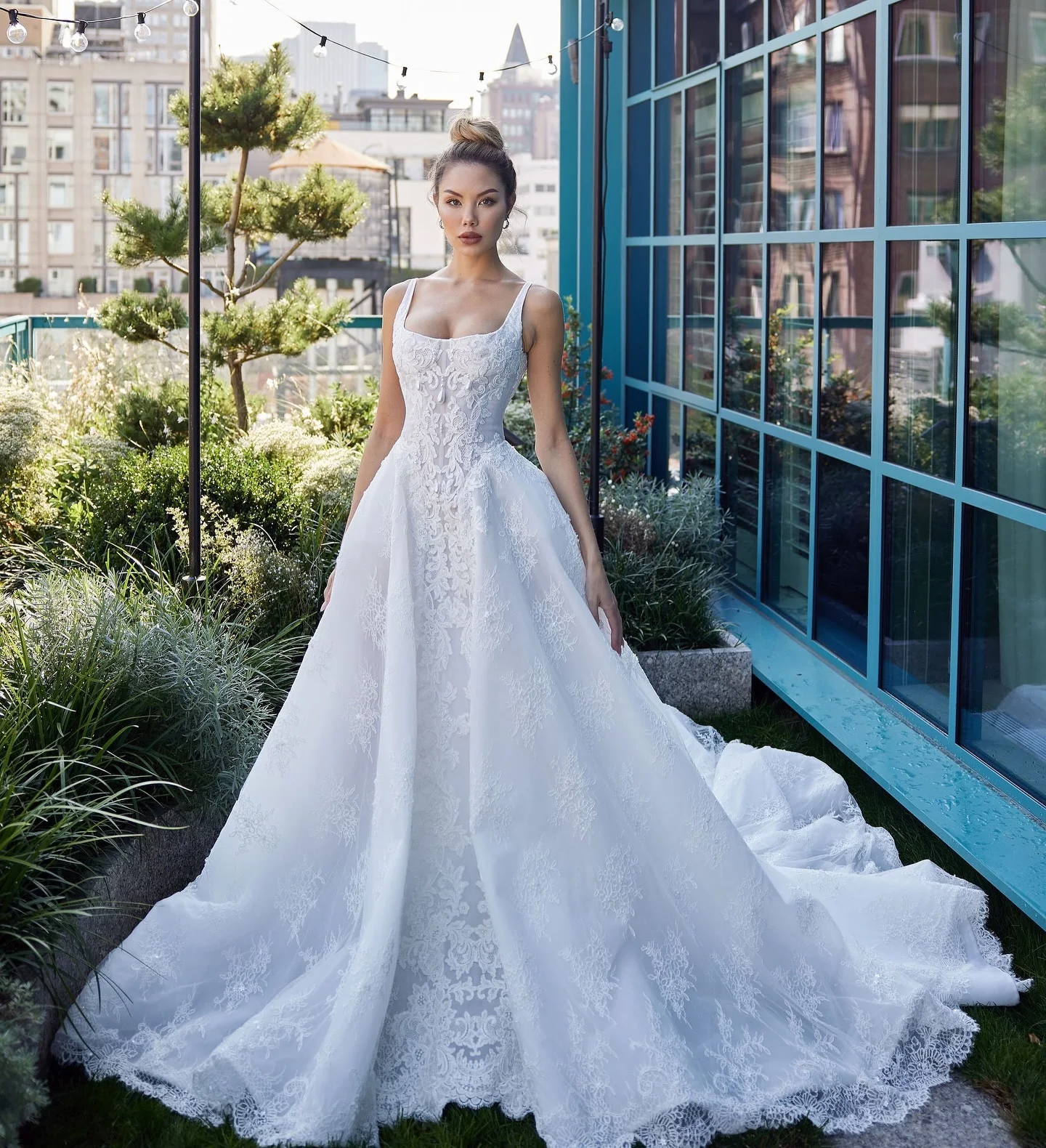 Robe Mariage Lace Wedding Dress Pearls Detachable Train For Bride Dresses |  eBay