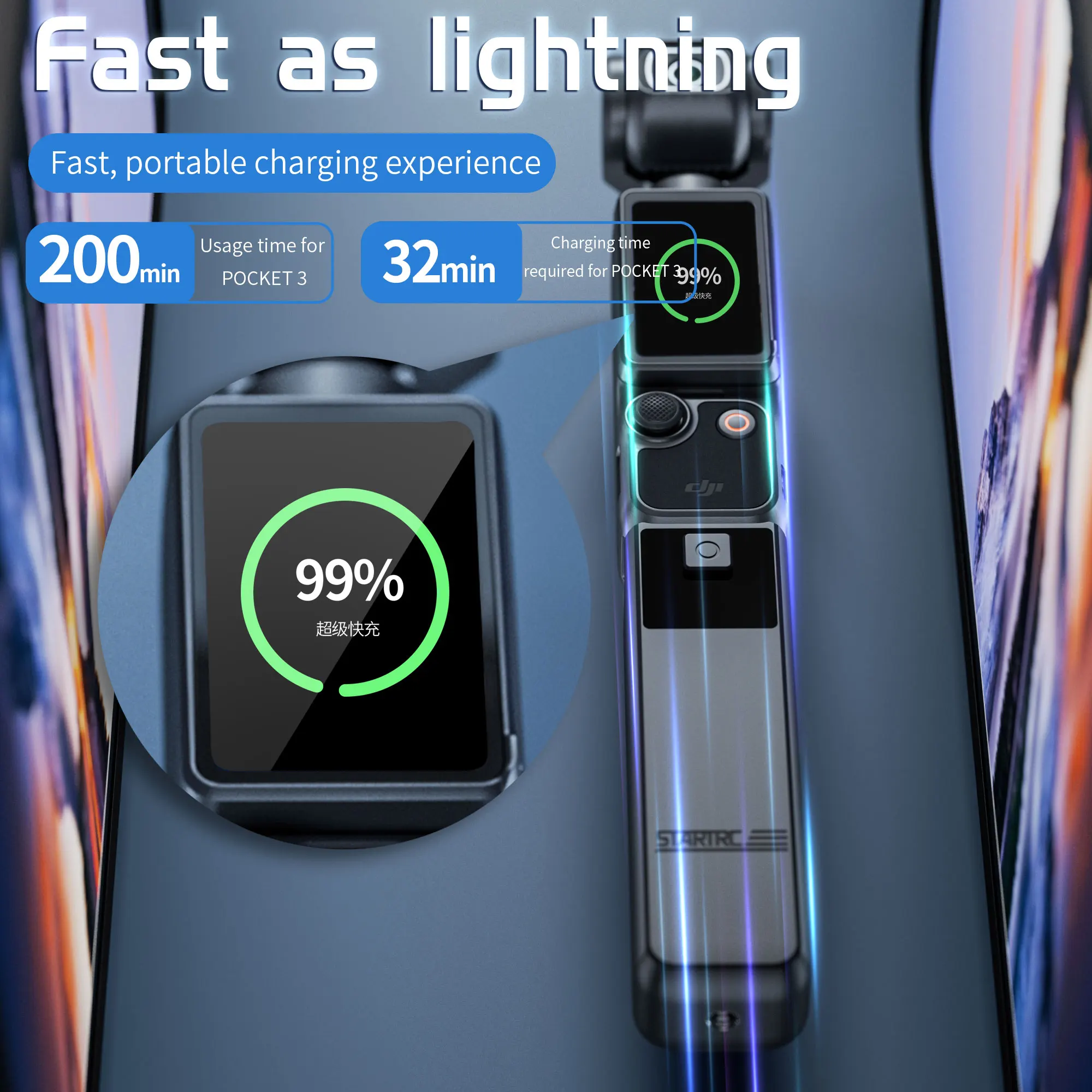 STARTRC For DJI Osmo Pocket Power Bank 4000mAh Battery