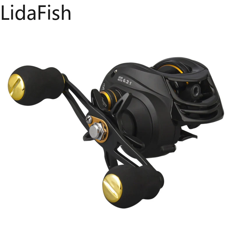 

Lidafish 6.3:1 Baitcasting Fishing Reel Magnetic Brake System 8KG Carbon Fiber Drag Fishing Wheel Fishing Coil Fishing Tackle