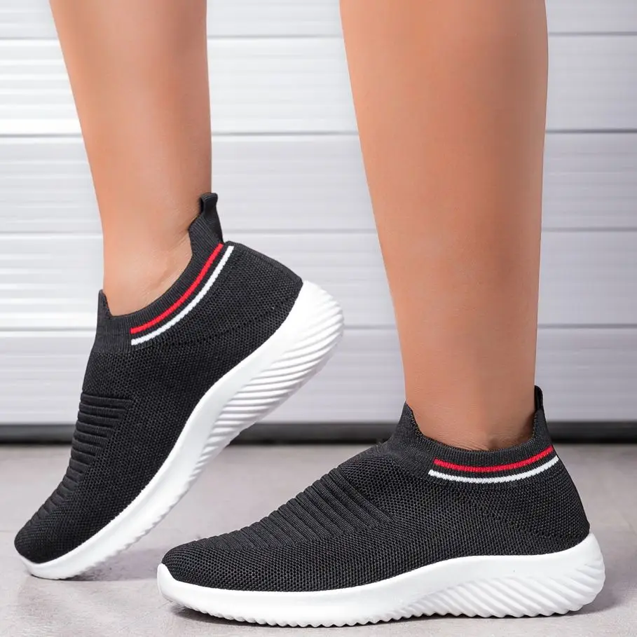 

Summer Women Sneakers Mesh Breathable Sport Shoes Women Casual Slip On Shoes Female Flats Shoes Tennis Shoes Non-Slip