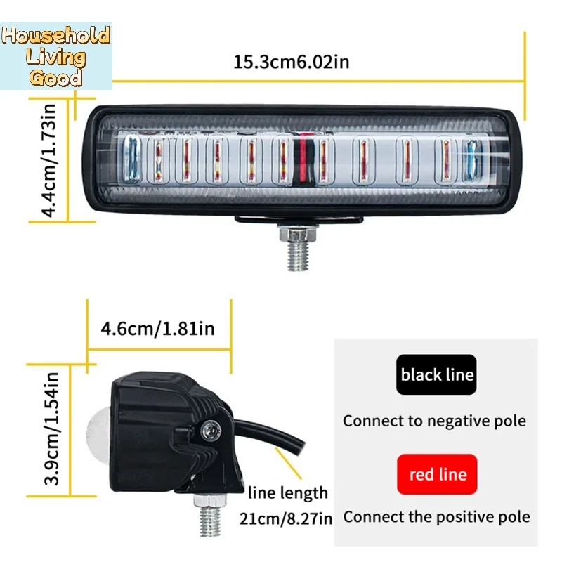 【지게차 경고등 27W 9LED 트럭 안전 작업등 바 12-80W 레드 플러드 빔 위험 구역 경고 램프 사이드 라인 마커】