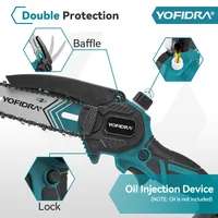 YOFIDRA 6 pouces tronçonneuse électrique sans fil huileur jardin bois coupe bûche taille scie outil électrique pour Makita 21V batterie broche 3