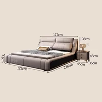 Lampe de chevet esthétique pour chambre à coucher, cadre de lit plateforme double pleine grandeur avec rangement, accessoires pour la maison 6