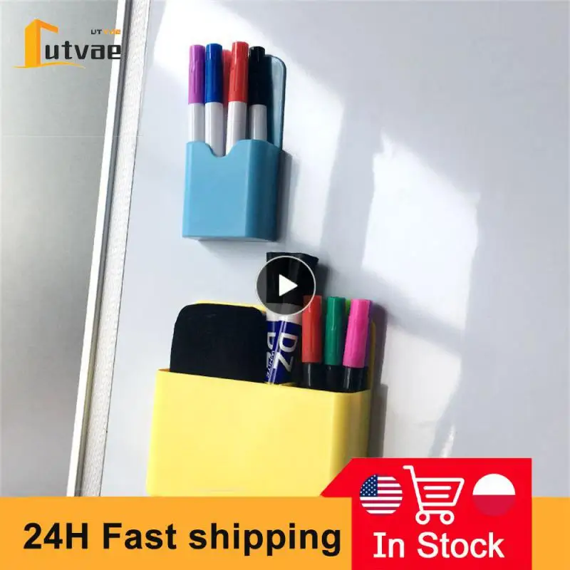 Magnet Pen Holder Erase Magnetic Marker Holder Whiteboard Holders Pencil Cup Refrigerator Storage Organizer Home School pen holder pen and brush holder