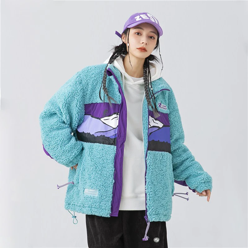 Men's Heating Plush Cold Jacket Y2k 2023 Winter Lamb Fleece Parkas Coat for Women Stand Collar Thick Short Padded Couple Jacket 4