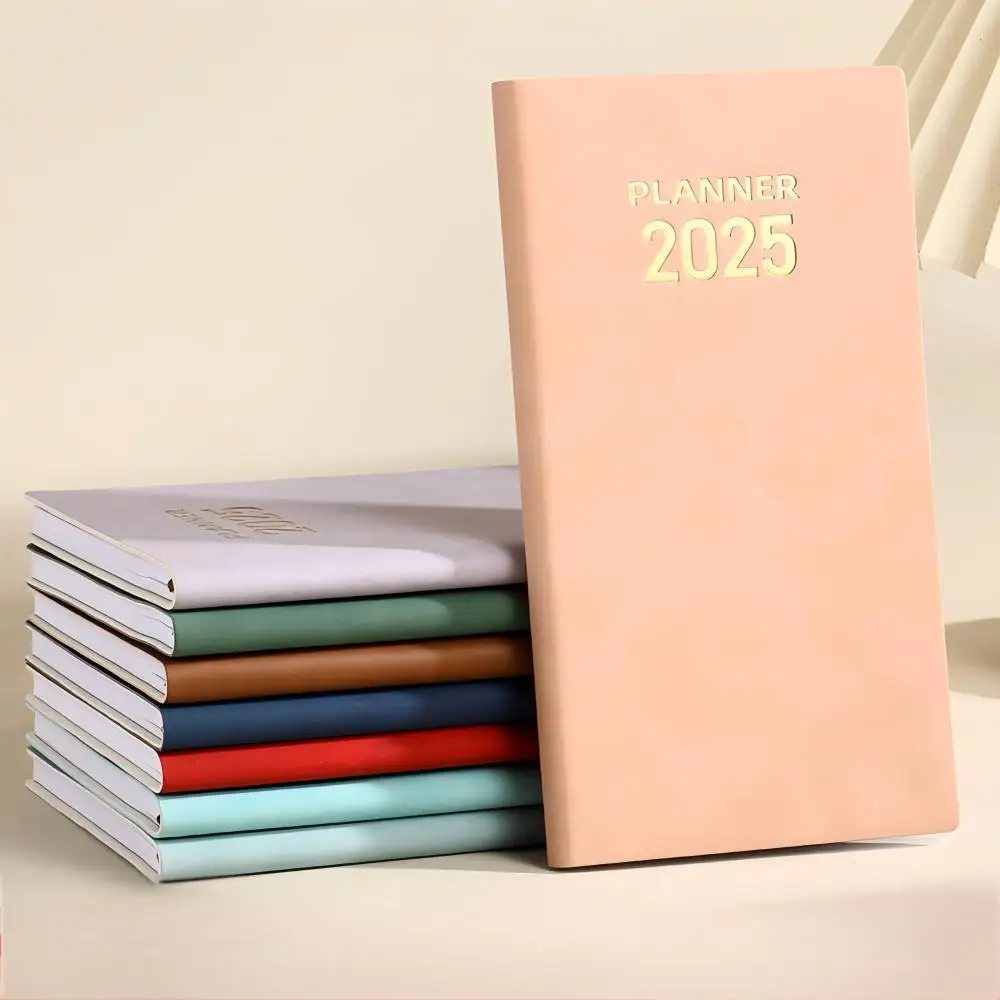A6 English Weekly Planning Notebook PU Leather Mini Portable Diary List Tasks Expense Tracking And Organizing Meals Supply