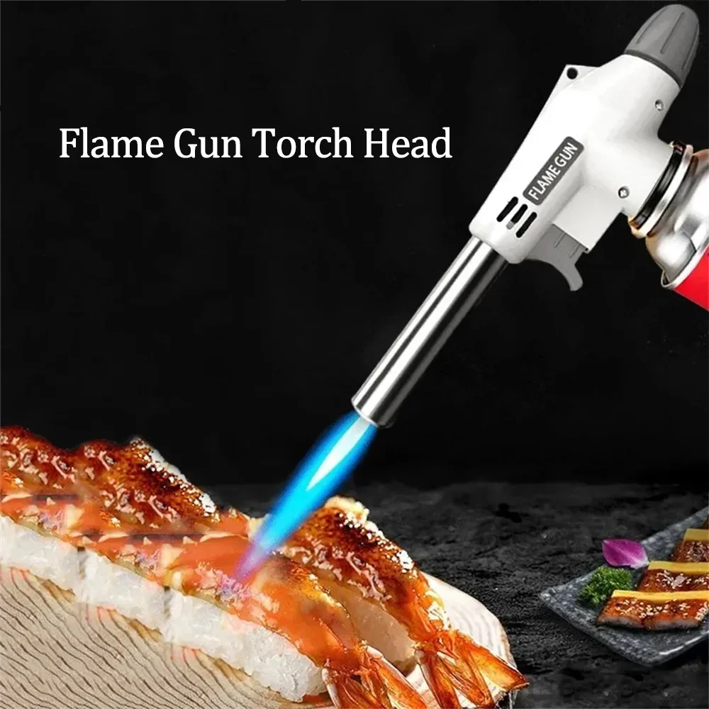 Gas Lighter Kitchen Torch Cooking Igniter Butane Gas Burner Gas Lighter Portable Windproof Igniter Flame Gun Camping BBQ Cooking