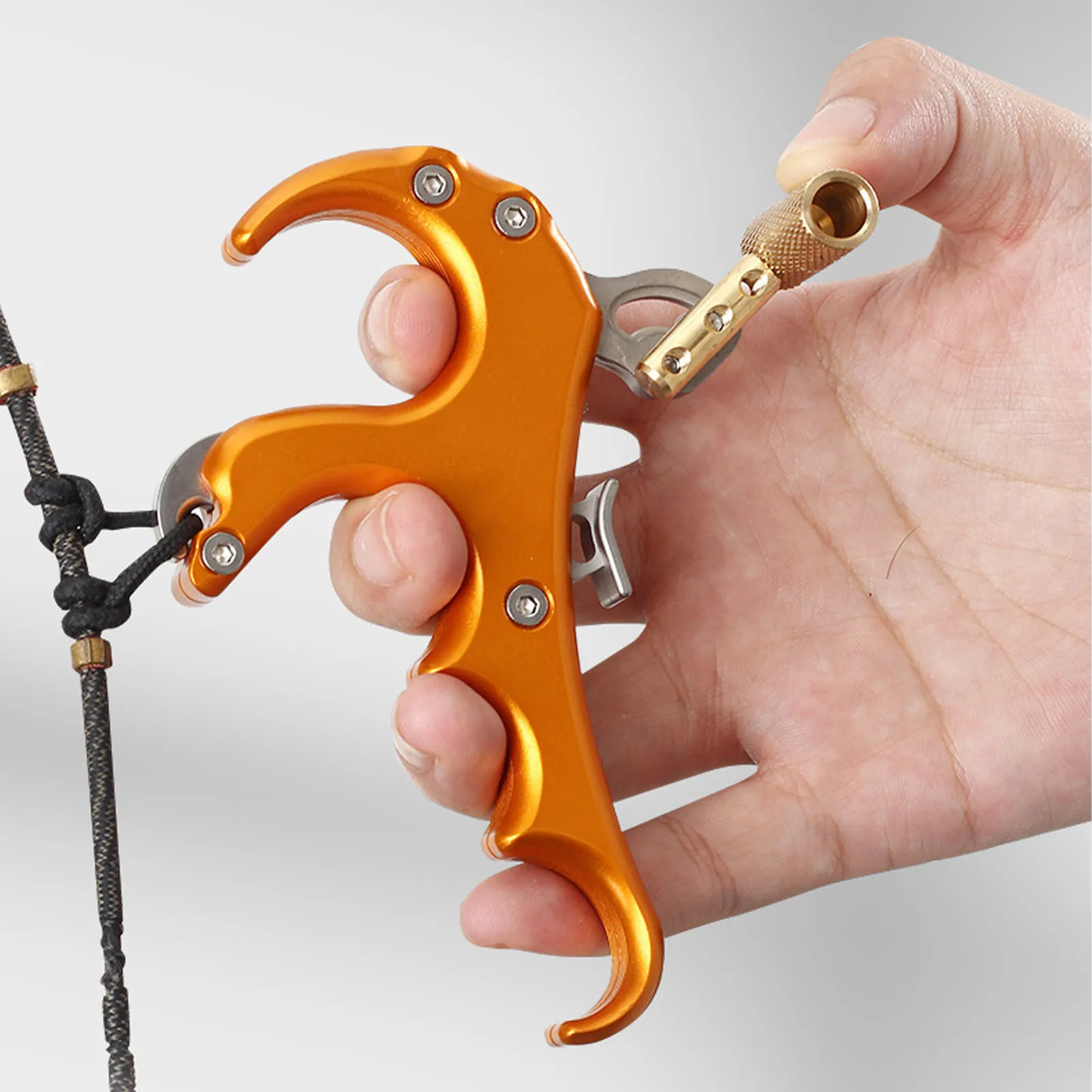 Description Picture 4 of itemBow Release Aids Bow 4 Fingers Thumb Trigger Aluminum Alloy Sensitivity Adjustable 4 Finger Compound Release Aids Spreader Grip