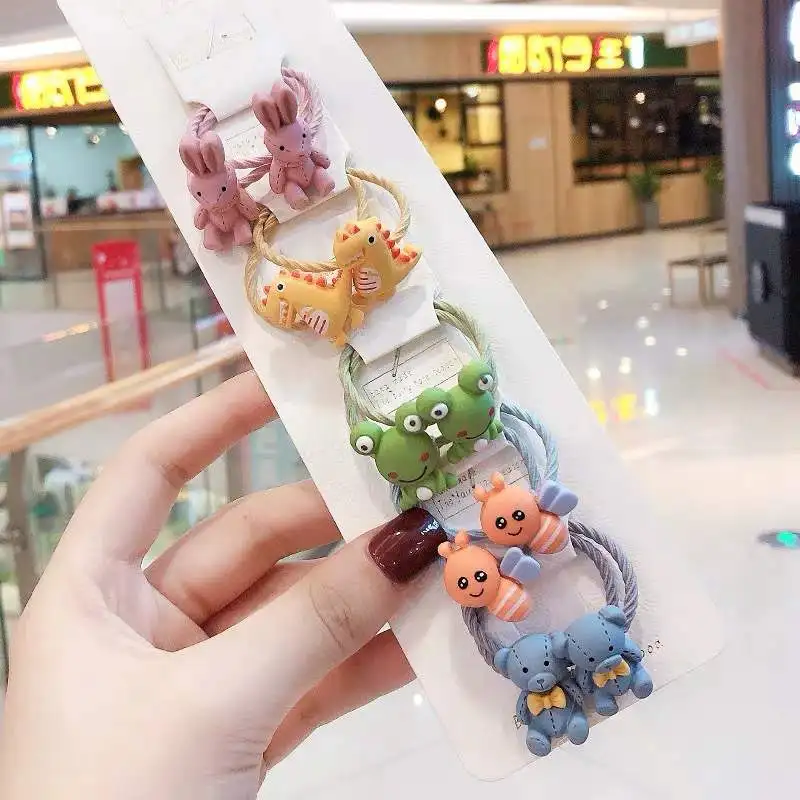 20Pcs/Set Cute Animals Flower Baby Hair Bands Scrunchies Ponytail Holder Headbands Girls Hair Accessories