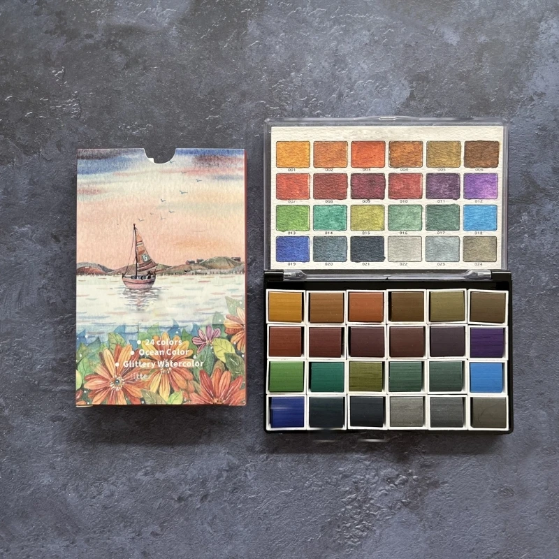 Watercolor Paints Portable Art Kit for Kid Student School Art Projects 24 Color Professional Artist Set