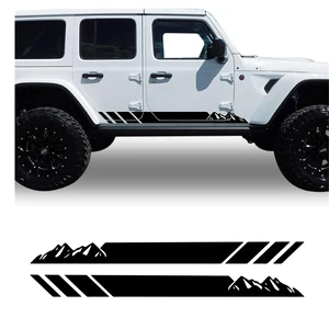 2 шт. автомобильные наклейки дверь боковые горы полосы графические виниловые наклейки для Jeep Wrangler JL JK TJ 2007-2018 2019 2020 2021 2022