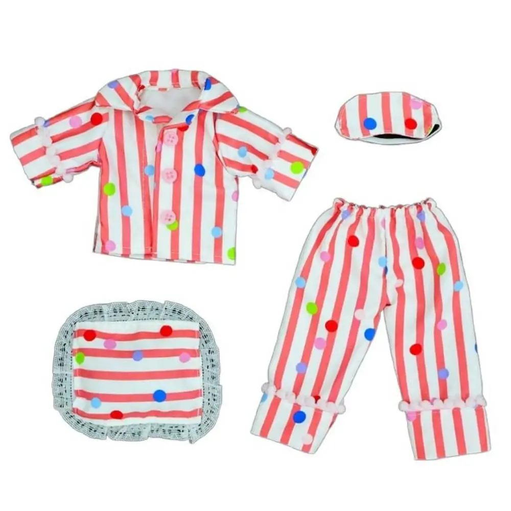 DIY Striped 30cm Doll Pajamas Dress Up Handmade Doll Sleep Clothes Home Wear Cute Sweet BJD Doll Clothes 1/6 BJD