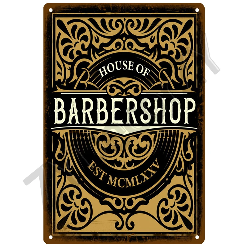 Vintage BARBER SHOP Metallschild Poster Cafe Bar Pub Blechschild Plakette Retro Haarschnitt und Rasur Bart Eisenplatten Druck Home Decor – Detail 19
