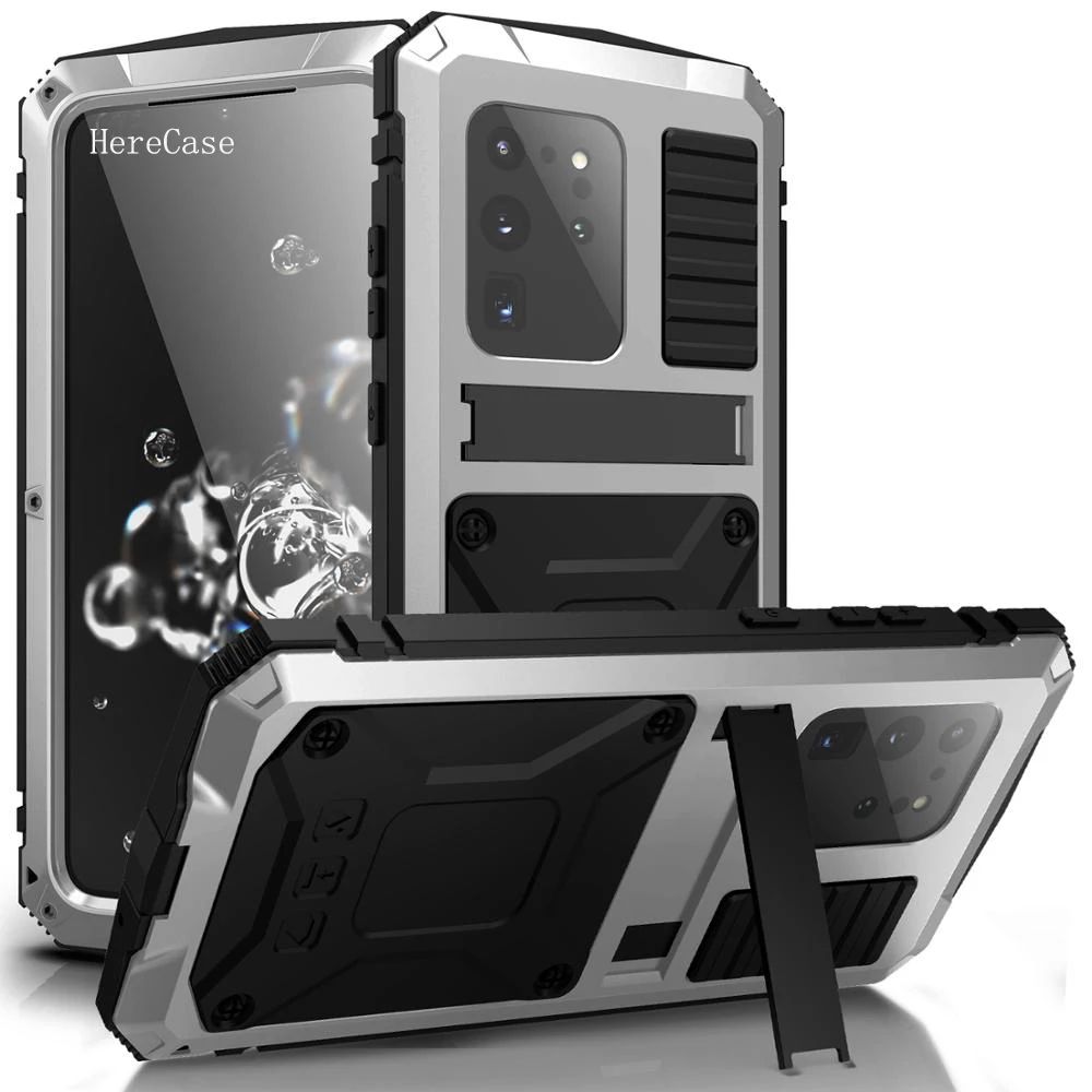 

Прочный защитный чехол из стекла с полным покрытием 360 для Samsung Galaxy S22 S21 S20 Plus Note 20 Ultra A32 A72 A52 Металлический Алюминиевый противоударный чехол