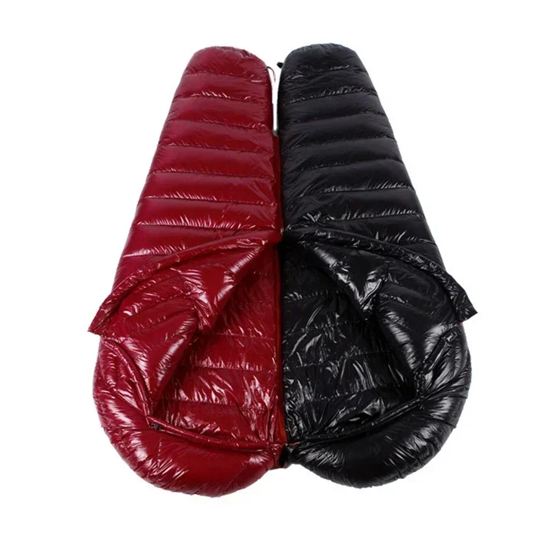 Upgraded High-grade White Goose Down Camping Sleeping Bag with Water Repellent Treatment Warm Insulated Fit for Cold Weather sleeping bag,survival sleeping bag