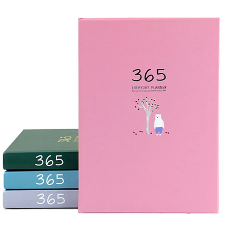 365 Days Planner Agenda Notebook Colorful Inner Page Illustration Yearly Daily Plan Journal Diary Book Record Life Stationery