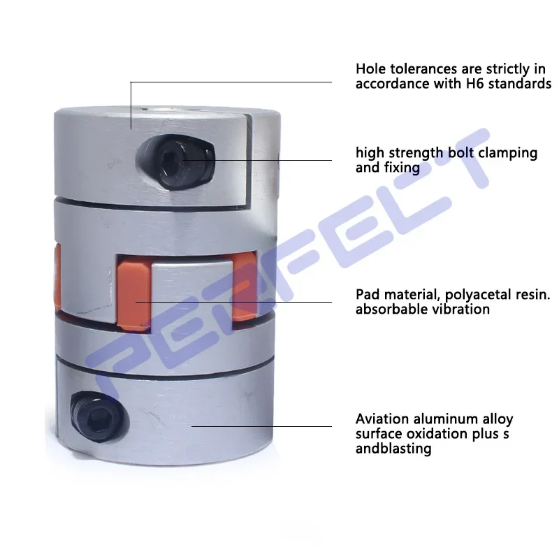 D40L55 Plum Coupling Star Engraving Machine Servo Motor Coupler Inner Hole 6/8/9/10/11/12/12.7/14/15/16/17/18/19/20/22mm