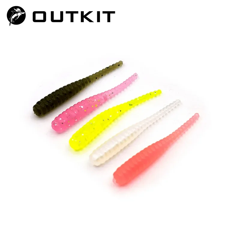OUTKIT Neue Weicher Köder 10 stücke Silikon Köder 35mm 0,3g Gerade Schwanz Pin Swimbait Wobbler Wurm bass karpfen Rockfishing Angelgerät