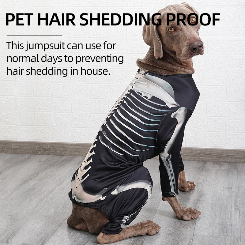 Dogs Skeleton Pattern Clothes Dog Halloween Cosplay Costume Halloween Bone Hoody Sweater Large Dog Jumpsuit Suit S-XXXL