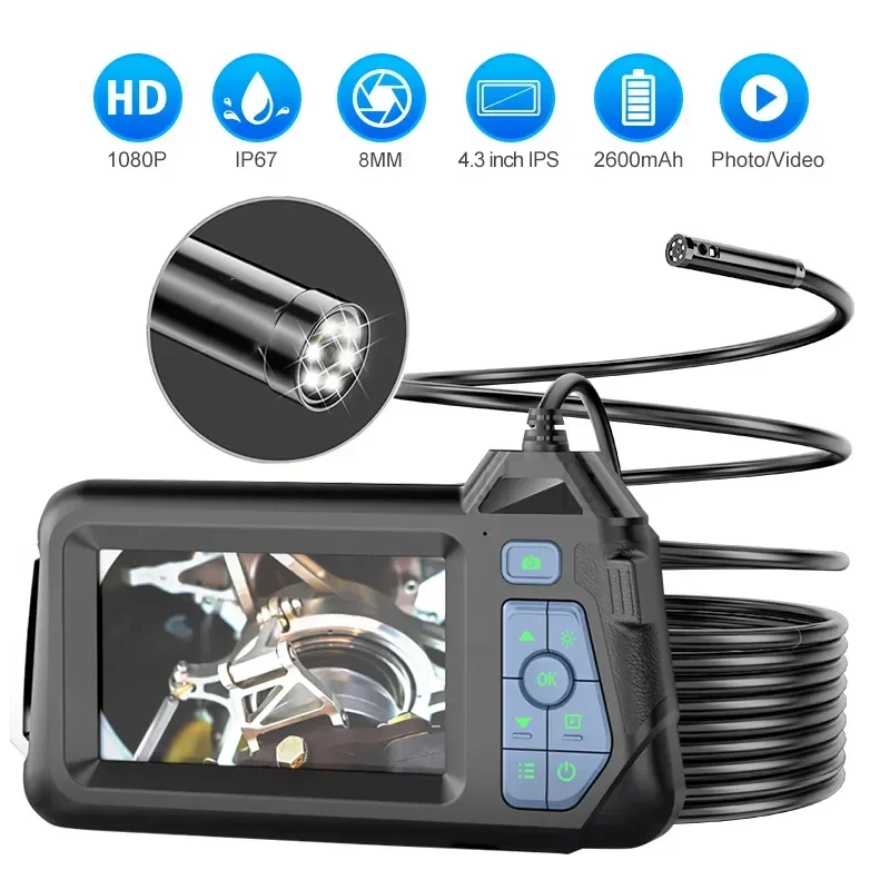 

Фонарь 1080P, 4,3 дюйма, IP68, 8 светодиодов