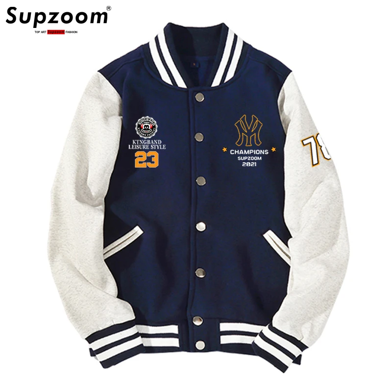 Supzoom 2023 New Arrival Letter Rib Sleeve Cotton Top Fashion Logo Single Breasted Casual Print Cardigan Coat Baseball Jacket 3 S01bce13aacf54318992cd3b41d8ad37fW