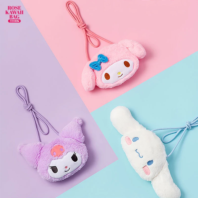 

Genuine Sanrio Plush Bag Kawaii Kuromi Melody Coin Purse Cartoon Crossbody Bag Cute Plush Sanrio Cinnamoroll Cute Shoulder Bag