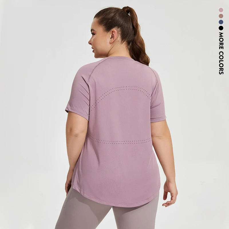 Sports T Shirt Oversized Quick Drying Yoga Sports Top Slim-fitting Breathable Short Sleeve Running Fitness For Women Large Size