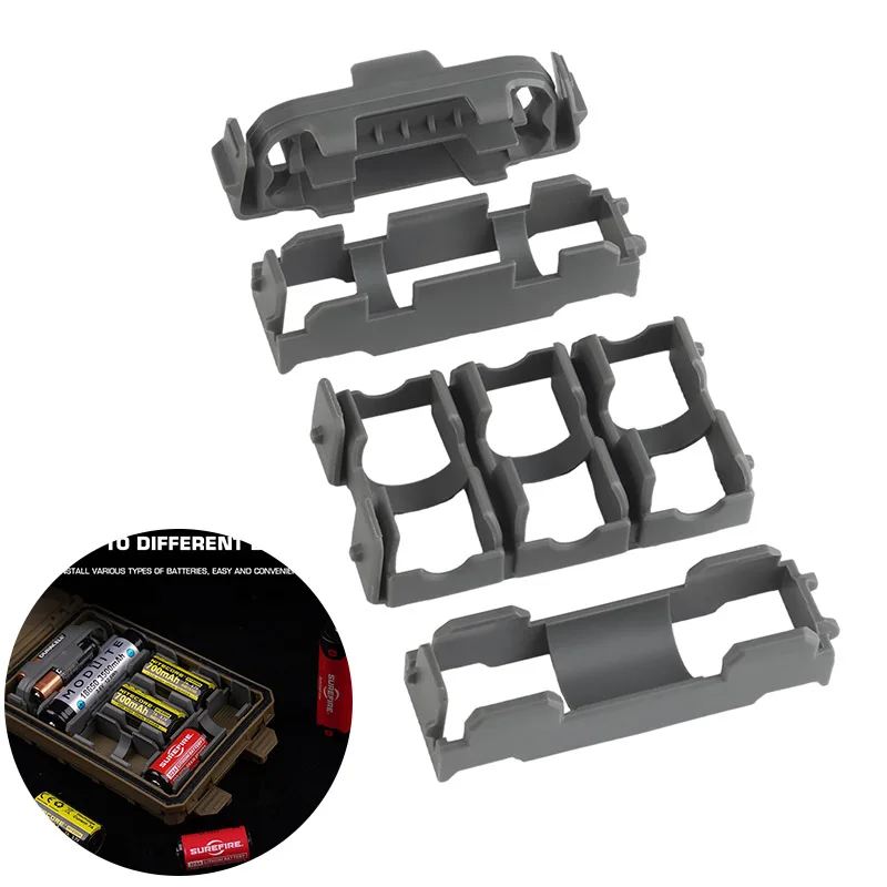 

Tactical Modular Battery Storage Box Accessories for 18650/AAA/CR123A/18350 Battery Holder