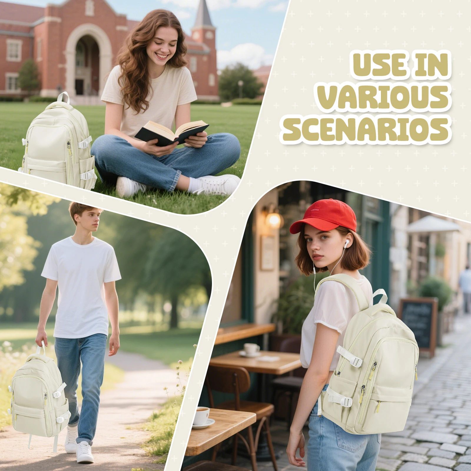 School Backpack for Girl Boy High Capacity Waterproof Teens College Daypack Knapsack Men Women Travel Backpack Laptop Kawaii Bag - 6