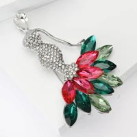 Sparkling Rhinestone Mermaid Brooches for Women Unisex Glamour Pins 4-color Available Casual Party Accessories Gifts 4