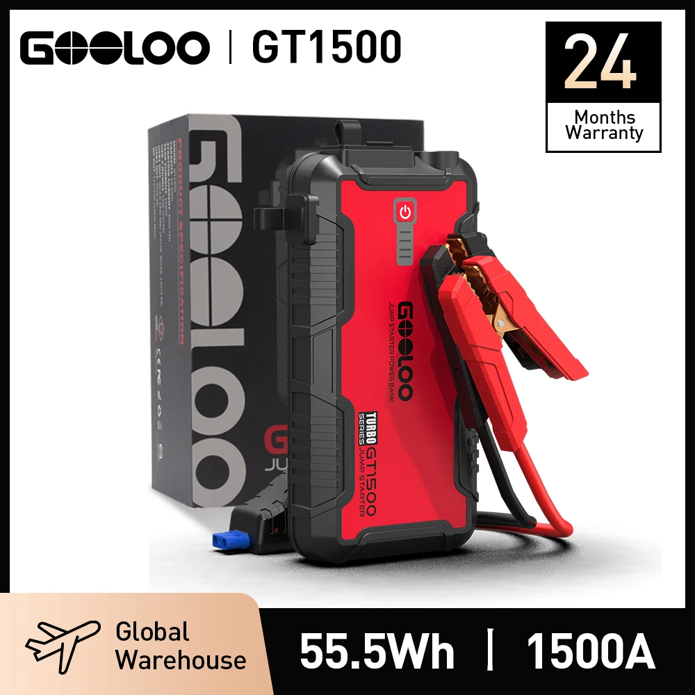 GOOLOO Jump Starter Battery Pack 2000A Peak SuperSafe Car Starter (Up to  8.0L Gas or 6.0L Diesel Engine) with USB Quick Charge and LED Light,12V