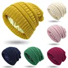 Winter Warm Knitted Hat Satin Lined Hairstyle Protection Beanie Hats Soild Color Outdoor Windproof Women Snow Skiing Caps 1