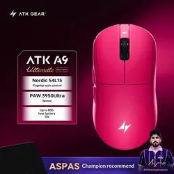 Enhanced Wireless Ultra - Precision Gaming Mouse - Ergonomic Design (A9 Ultimate Rose Red)